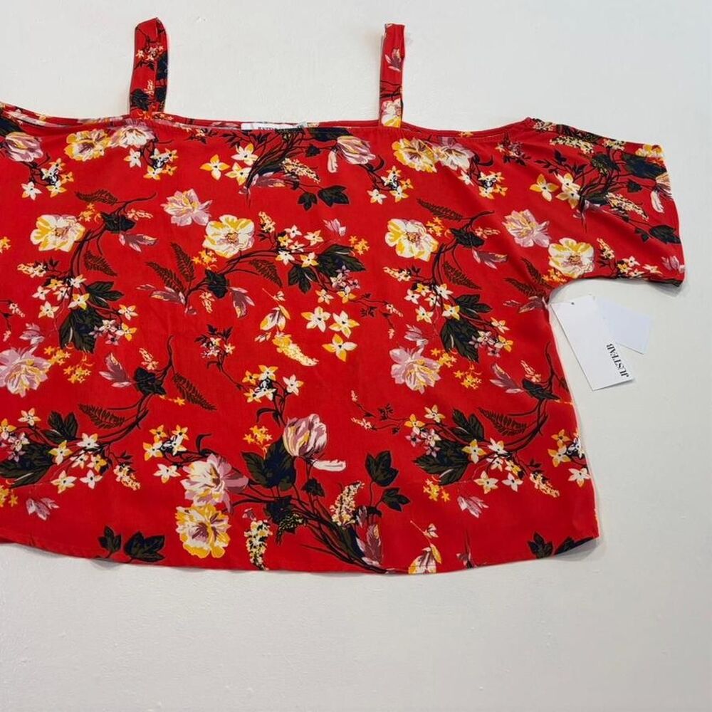 Just Fab XXL Women's Orange Floral Top NWT